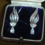 vintage platinum diamond earrings