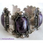 vintage rare mer flor 1930s mexican sterling amethyst bracelet