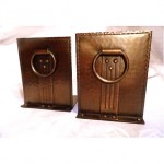 vintage roycroft hammered copper bookends