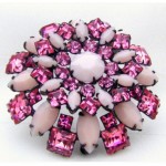 vintage schreiner rhinestone lucite pin