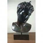 vintage solid bronze bust on marble stand