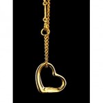 vintage tiffany 18k open heart necklace