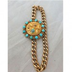 vintage victorian diamond turquoise bracelet