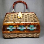 vintage wicker lucite handbag