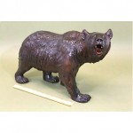 antique 1900s huge black forest hand carved walnute bear