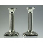 antique 1911 birmingham solid silver candlesticks