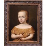 antique 19th century american school oil portrait