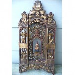 antique 19th century chinese carved gilt wood shrine