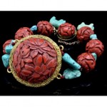 antique chinese cinnabar bracelet