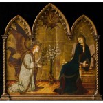 antique italian religious tryptic painting