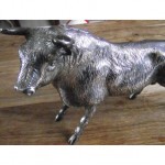 antique large spanish silver bull