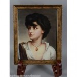 antique porcelain portrait plaque