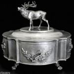 antique russian solid silver tea caddy