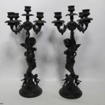 antique victorian bronzed spelter putti candelabra