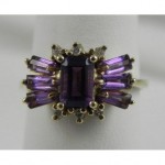 vintage 14k amethyst diamond cocktail ring