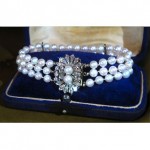 vintage 14k diamond pearl bracelet