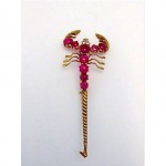 vintage 14k ruby scorpion brooch