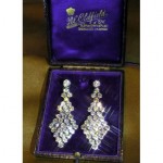 vintage 18k platinum diamond earrings