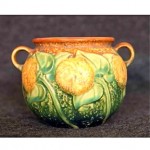 vintage 1920s roseville sunflower pot