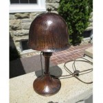 vintage 1925 roycroft hammered copper lamp