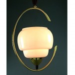 vintage 1930s german brass milk glass ceiling light