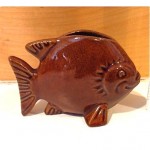 vintage 1942 frankoma fish flower holder vase