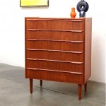 vintage 1950s danish teak chest of drawers