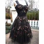 vintage 1950s handpainted sequin tulle party dress