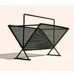 vintage 1950s metal mesh magazine stand