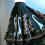 vintage 1950s novelty print circle skirt