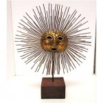 vintage 1960s mexican emaus sun face sculpture