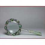 vintage 20th century chinese jadeite silver magnifying glass