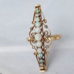 vintage art deco opal and seed pearl ring