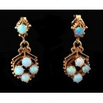 vintage art deco opal earrings