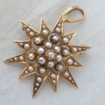 vintage art nouveau seed pearl pendant brooch