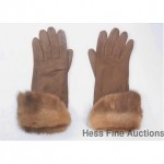 vintage christian dior mink trim gloves