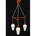 vintage danish 3-light chandelier