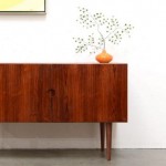 vintage danish modern rosewood low media chest credenza