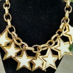 vintage escada enamel star necklace