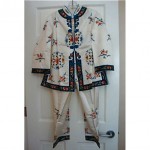 vintage golden bee silk pajama set