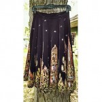 vintage handpainted velvet circle skirt