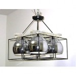 vintage italian mid-century chrome and lucite chandelier