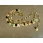 vintage judith leiber semi-precious coin stone coin belt