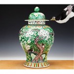 vintage large 19th century chinese porcelain vase and cover