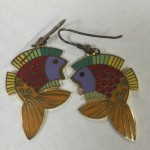 vintage laurel burch fish earrings