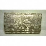 vintage m yamamoto silver fabric clutch