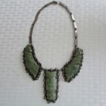 vintage mexican carved jade onyx necklace