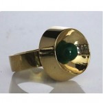 vintage mid-century modernist 14k chrysoprase ring