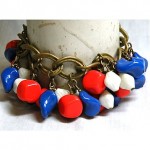 vintage miriam haskell patriotic bead bracelet