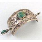 vintage navajo sterling turquoise hair barrette